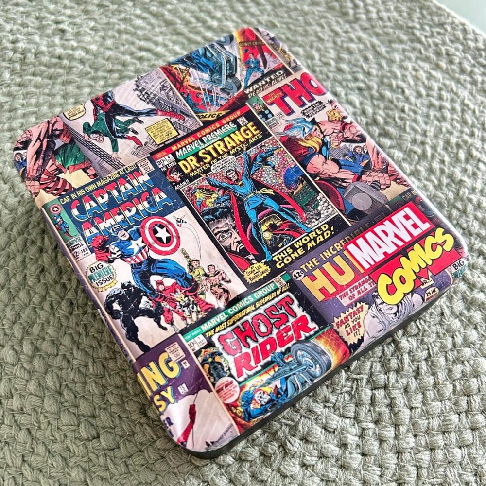 Marvel Comics Vintage Superheros Tin Box 5.2” X 4.5” X 1.5”